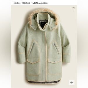 NWT J. Crew Summit Parka in Italian Stadium Wool